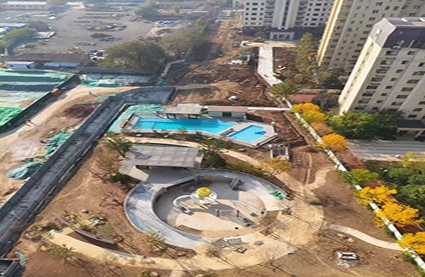 铝艺凉亭施工现场