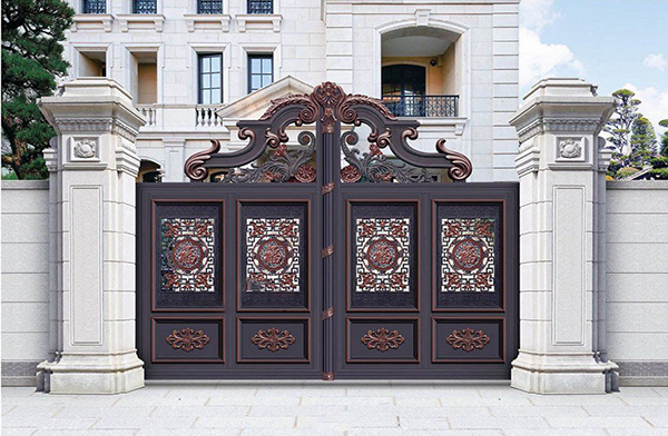 包头高端别墅区铝艺大门定制安装工程