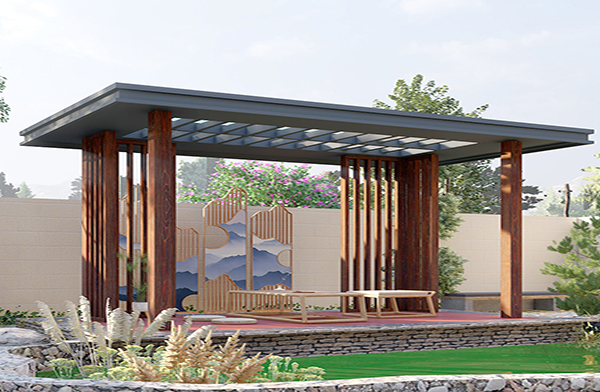 现代简约风铝艺凉亭商用