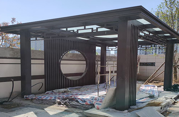 铝艺凉亭施工现场